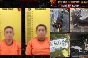 2 Pelaku curanmor dibekuk aparat Polsek Denpasar Barat.