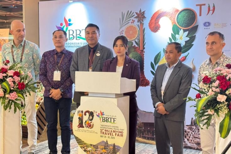 Wakil Menteri Pariwisata Ni Luh Puspa saat menghadiri BBTF 2026 di Badung, Sabtu (30/5/2026).