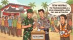 Ilustrasi tentara dan polisi mencoblos kepala desa