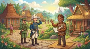 Ilustrasi zaman kolonial dan jurnalis yang dituding sebagai Londo Ireng.