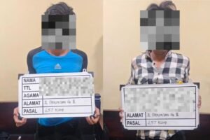 Dua pelaku pencurian berinisial RI (24) dan JU (27) diamankan di Mapolsek Denpasar Selatan setelah gagal beraksi di sebuah proyek bangunan di kawasan Pedungan.