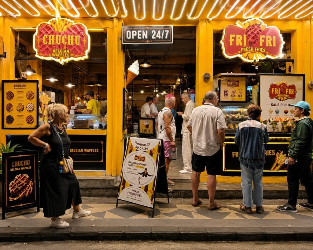 Kedai Frifri berlokasi di di Jalan Raya Seminyak No. 37.