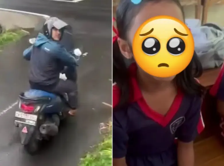 Pengendara Nmx biru yang diduga hendak berbuat asusila terhadap siswi SDN 3 Kerta diburu polisi.