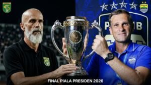 Pelatih Persebaya Eduargo vs Pelatih Persib Bandung Igor berebut Piala Presiden 2026.
