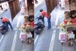 Tangkapan Layar Pria yang diduga membawa kabur beras dari sebuah warung di Denpasar.