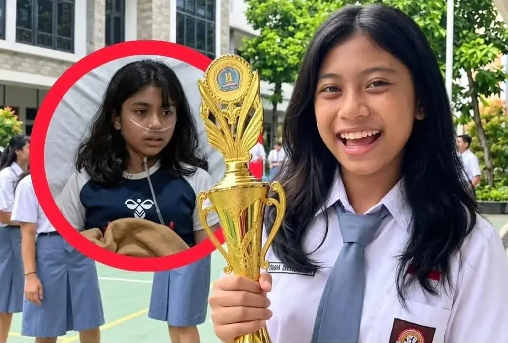 Foto: Siswi SMK Swasta Bersama Berastagi, Febiola Purba yang jadi korban program MBG.