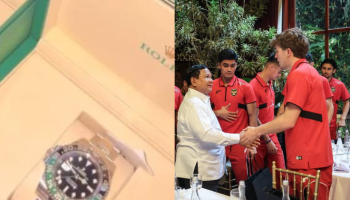 Timnas Indonesia terima hadiah jam Rolex dari Presiden Prabowo (sumber foto: IG/presidenindonesia)