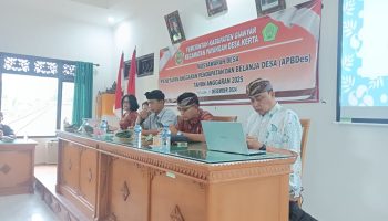 Sosialisasi mengenai penyerataan modal dari APBDes sebanyak 20 % ke BUMDes di Gianyar.