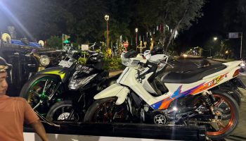 Polisi Sita Enam Motor Berknalpot Brong di Lapangan Puputan (sumber foto: istimewa)