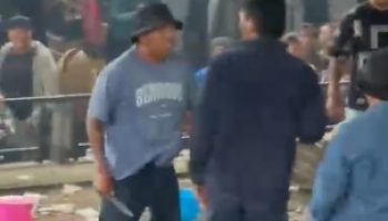 Wayan Luwes saat di arena tajen Enjung Les yang menyebabkan korban Komang Alam meninggal.