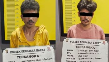 Melkiyanus dan rekannya, Frengki Bora diamankan aparat polisi. (Istimewa)