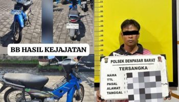 Barang bukti sepeda motor hasil curian yang berhasil diamankan bersama pelaku.