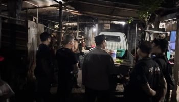 Petugas Polsek Denpasar Timur memeriksa mobil pikap yang sempat diduga digunakan untuk mengangkut anjing di kawasan Tohpati, Denpasar. Petugas Polsek Denpasar Timur memeriksa mobil pikap yang sempat diduga digunakan untuk mengangkut anjing di kawasan Tohpati, Denpasar.
