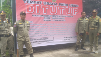 Pemerintah Kabupaten Gianyar resmi menutup Parq Ubud pada Senin (20/1).